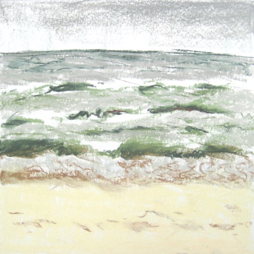 Cloudy Day Beach, June 9;
Chalk Pastel, 1995;
10 x 10 in. Cloudy Day Beach, June 9;
Chalk Pastel, 1995;
10 x 10 in.